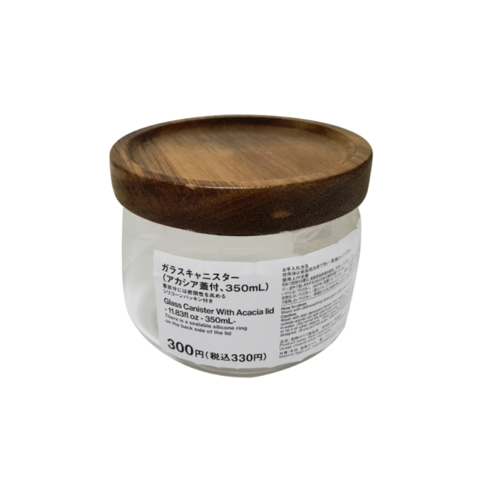 Glass Canister with Acacia Lid 350ml