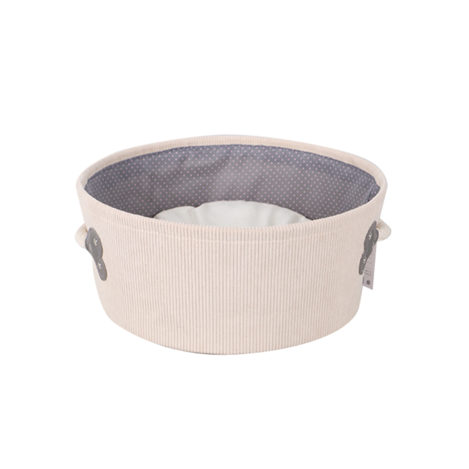 Fabric Pet Bed Round Beige