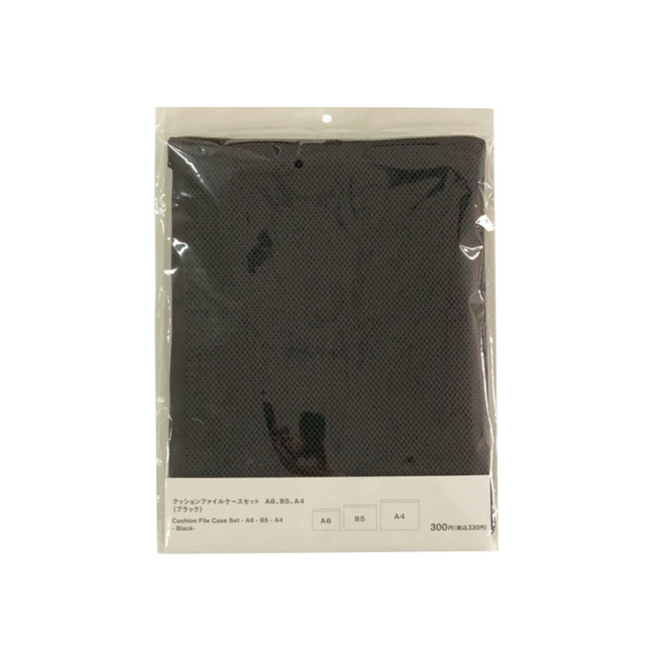 Cushion File Case Set A6/B5/A4 Black