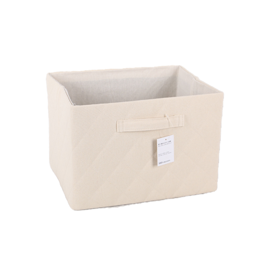 Quilt Fabric Storage Box Ivory 34cm x 26cm x 24cm