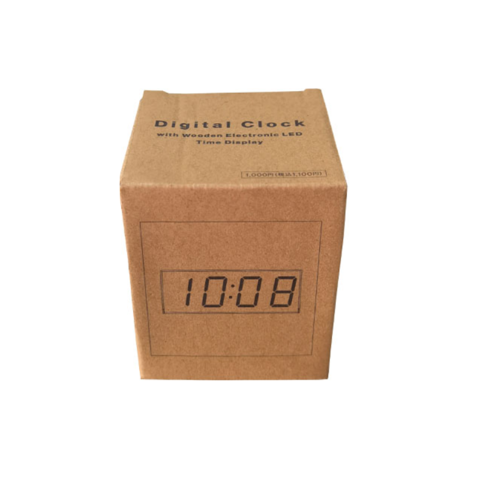 Digital Clock with Wooden Electronic LED Time Display Black