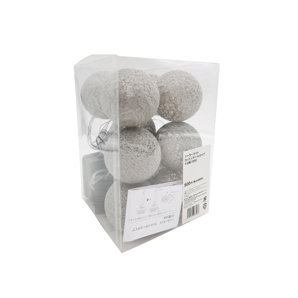 Solar Lights Cotton Ball Type Gray 10pcs