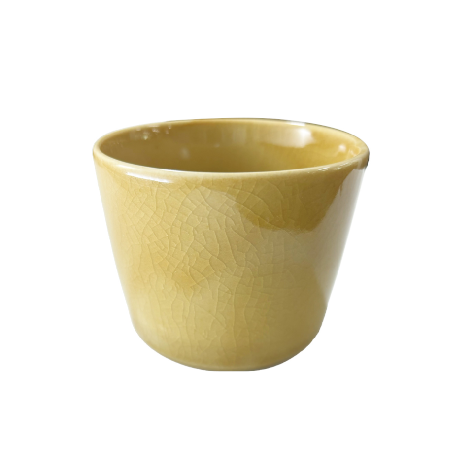 Minoyaki Ware Crackle Glaze Soba Cup Amber