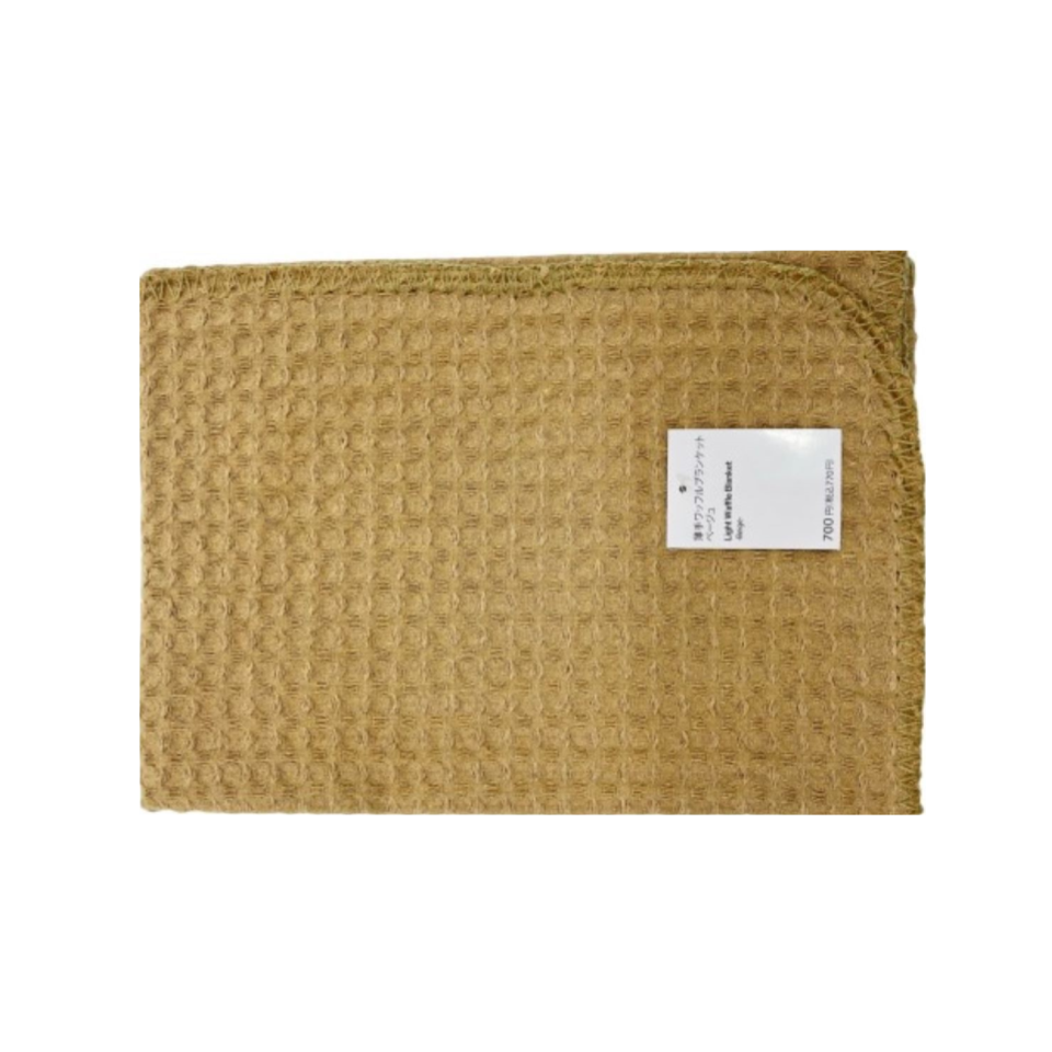 Light Waffle Blanket Beige