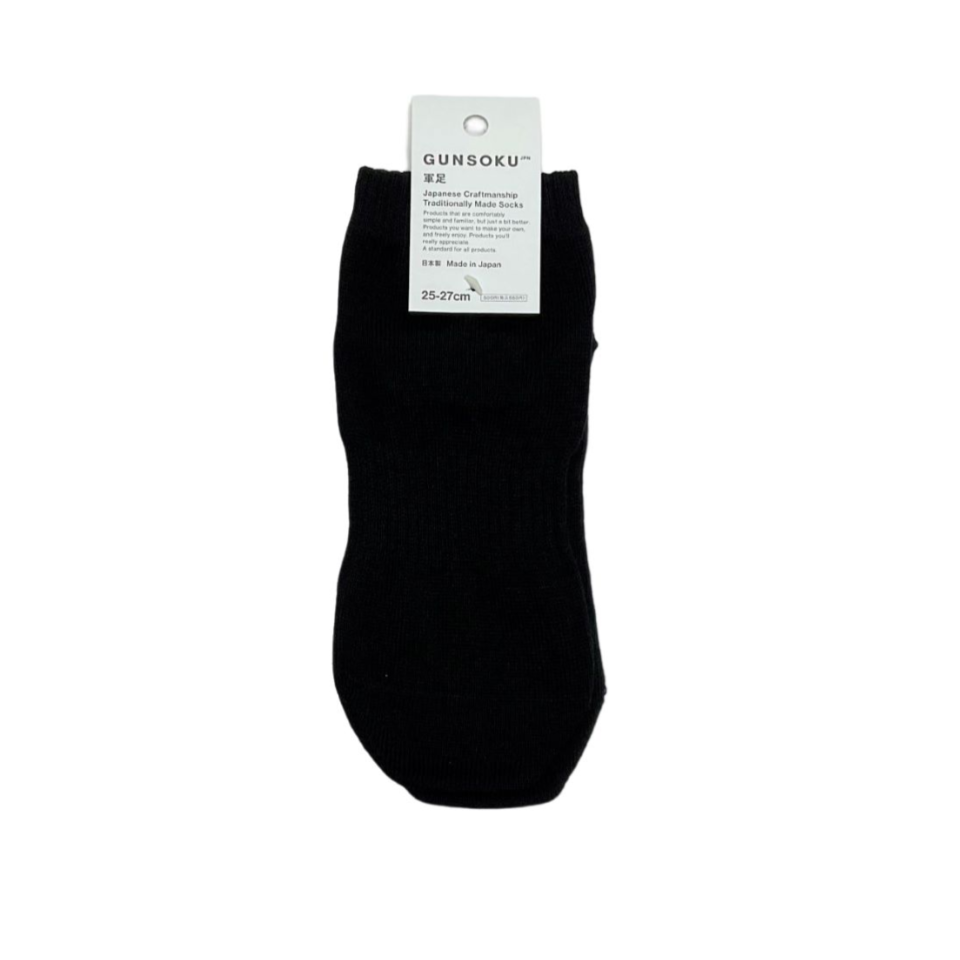 Pure Cotton Sicks with Heel 25-27cm Black