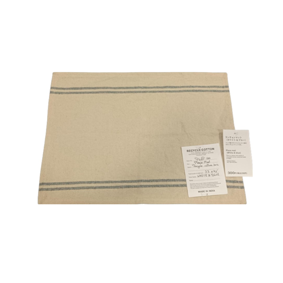 Place Mat White & Blue
