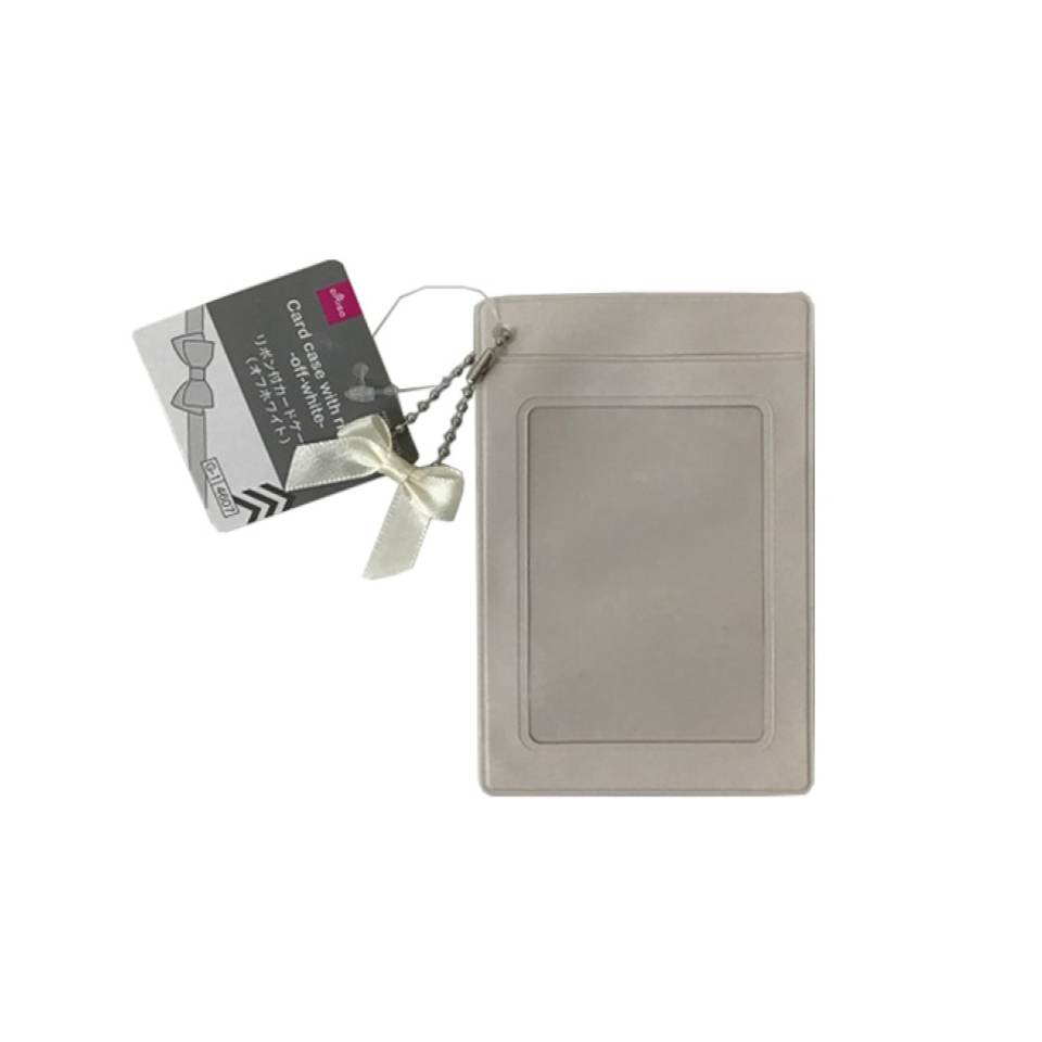 Card Case with Ribbon Off White