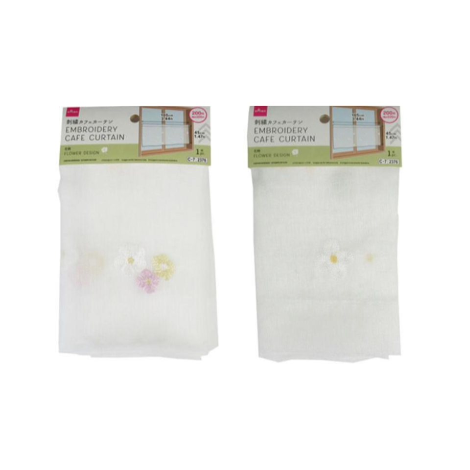 Embroidery Cafe Curtain Flower Design