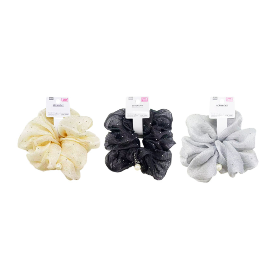 Volume Scrunchy Rhinestone with Pearl Style Charm