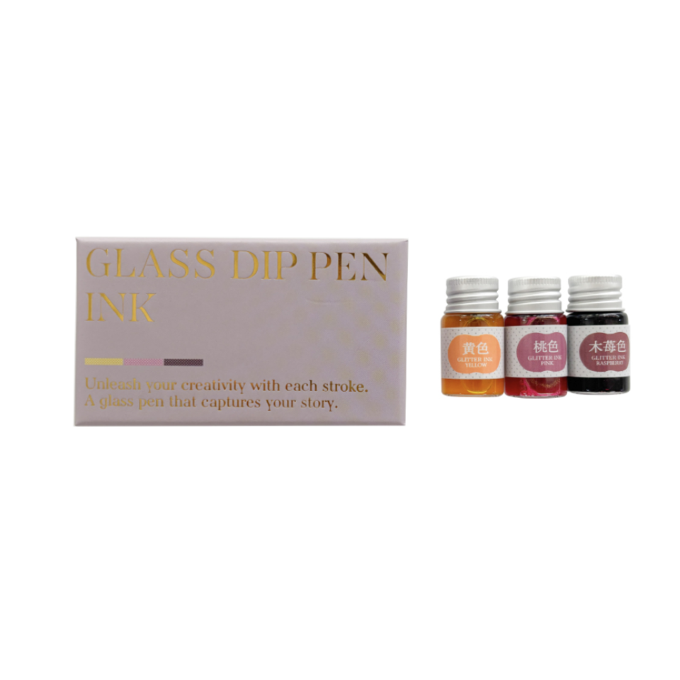 Glass Pen Ink with Glitter Warm Color
