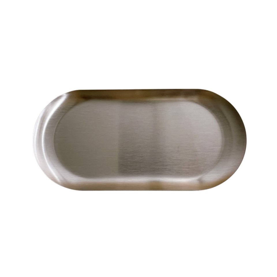 Brass Style Oval Tray Silver