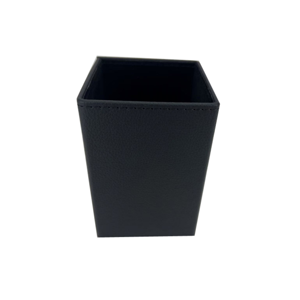 Imitation Leather Pen Stand 8cm x 8cm x 12cm