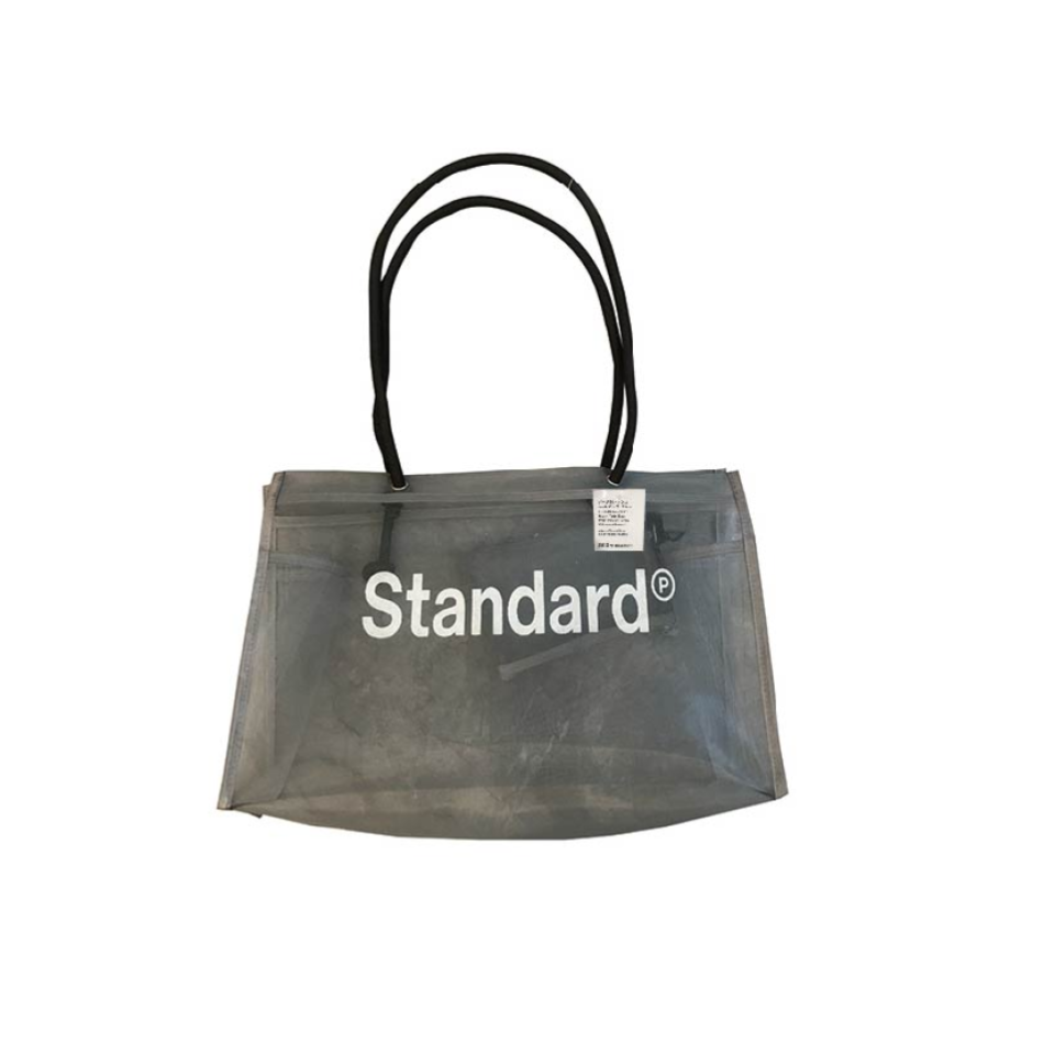 Mesh Tote Bag with Pouch Grey