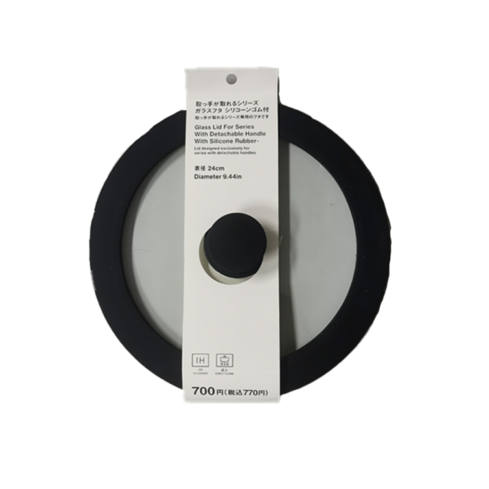 Glass Lid for Series with Detachable Handle with Silicone Rubber 24cm