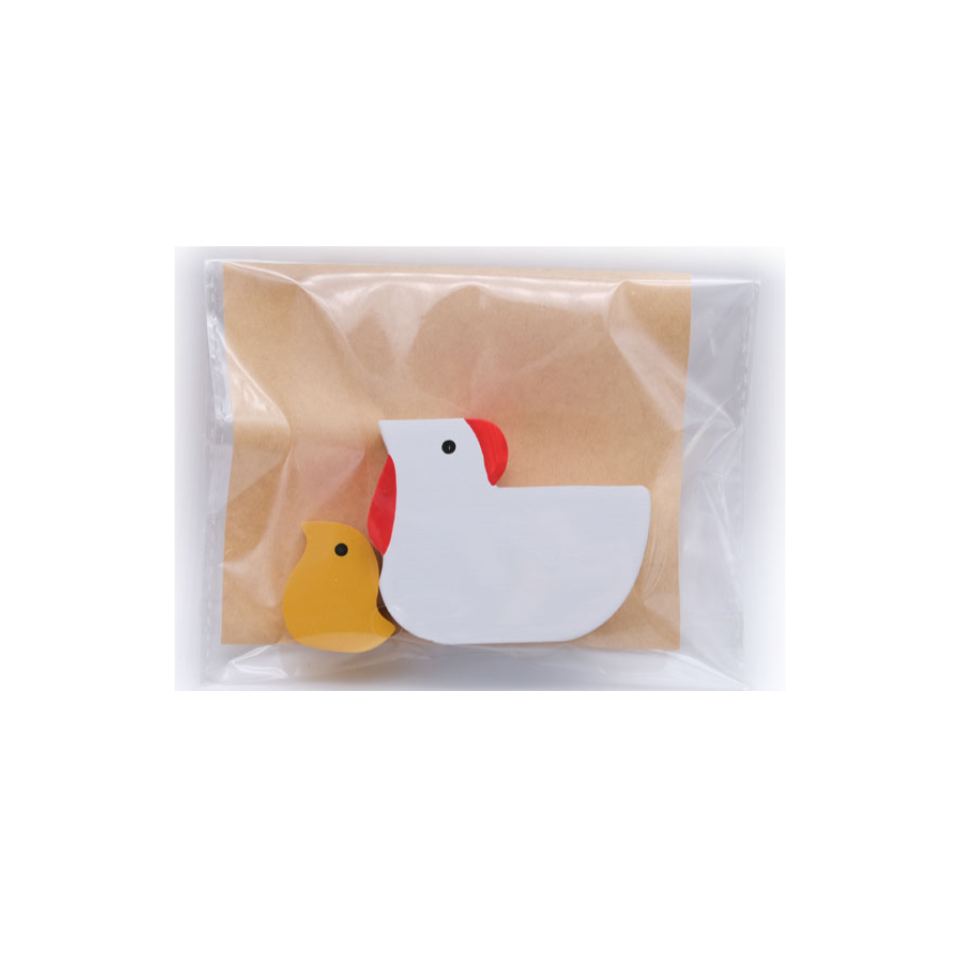 Wooden Animal Parent and Child Chicken
