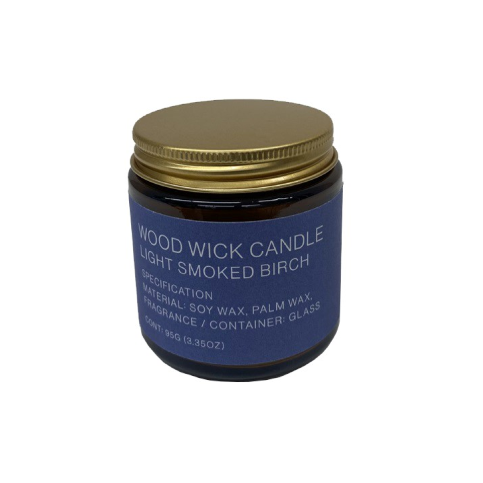 Wood Wick Candle Light Smoke Birch 95g