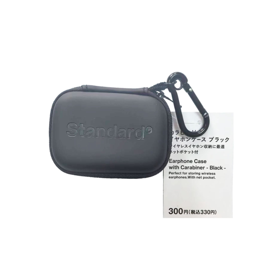 Earphone Case with Carabiner Black