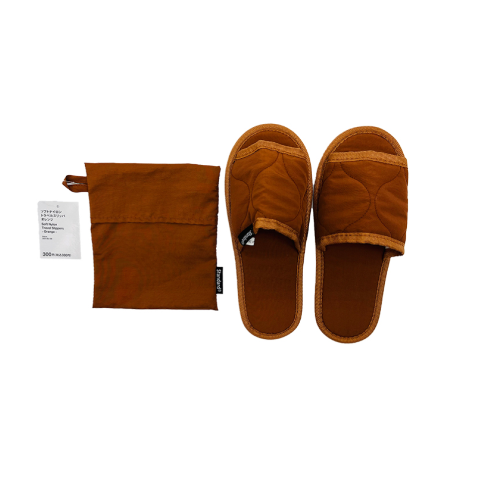 Soft Nylon Travel Slippers Orange 24cm