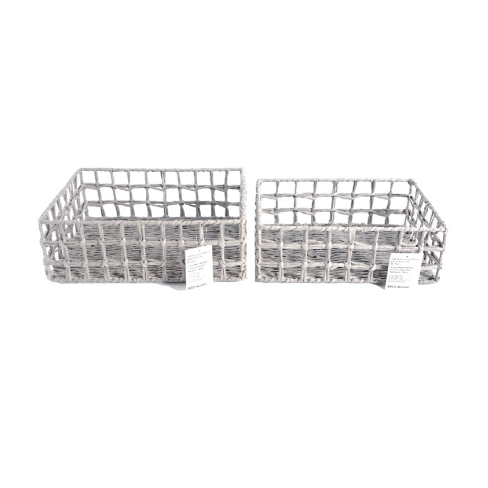 Cross Mesh Basket Medium Gray Assorted Sizes