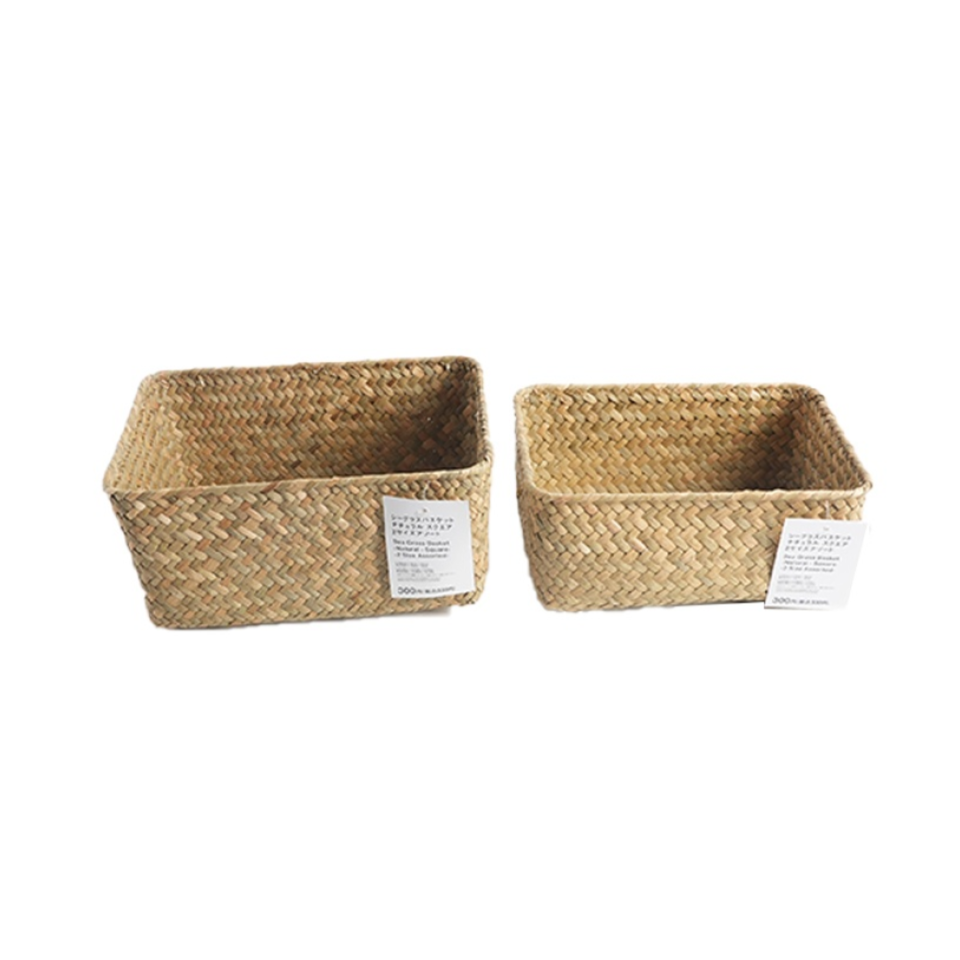 Sea Grass Basket Natural Square Assorted Sizes