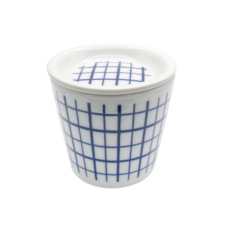 Soba Cup & Mini Plate Set Check 8.5cm