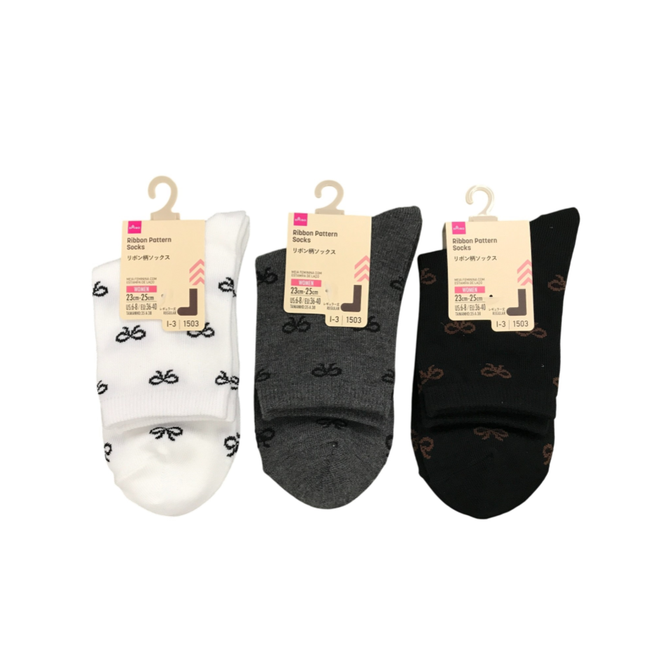 Ribbon Pattern Socks 23cm-25cm