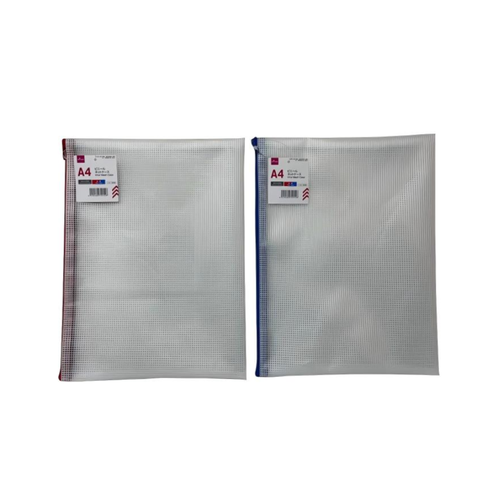 Vinyl Mesh Case Smooth Material A4 Red/Blue