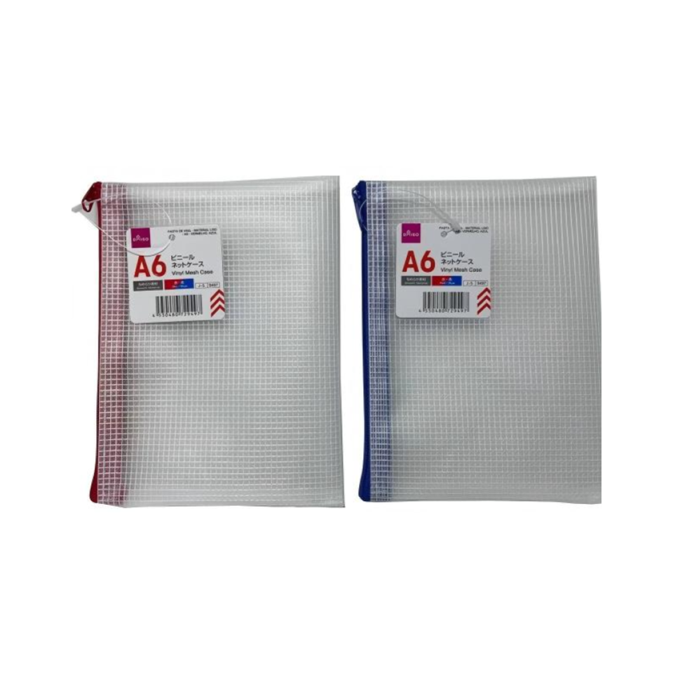 Vinyl Mesh Case Smooth Material A6 Red/Blue