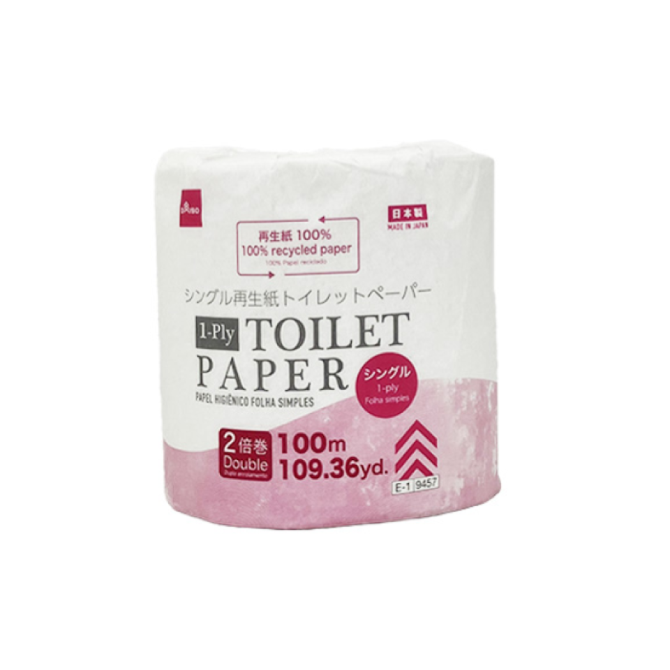 1-ply Recycled Toilet Paper	107mm x 100m