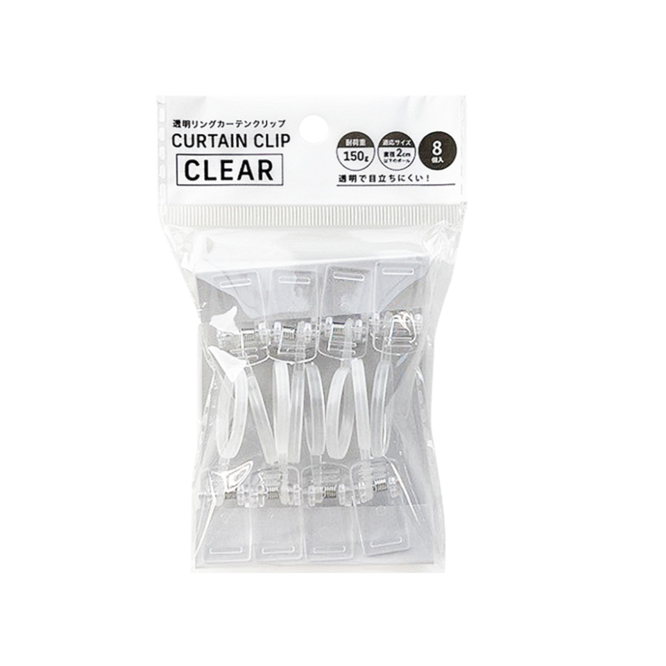 Ring Curtain Clip Clear 8pcs