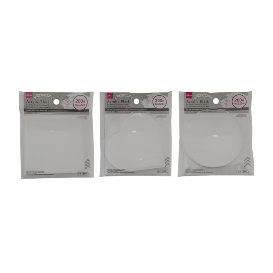 Acrylic Block for Stamps Circle/Heart/Square B