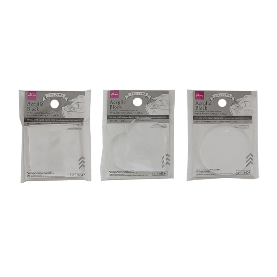 Acrylic Block for Stamps Circle/Heart/Square A