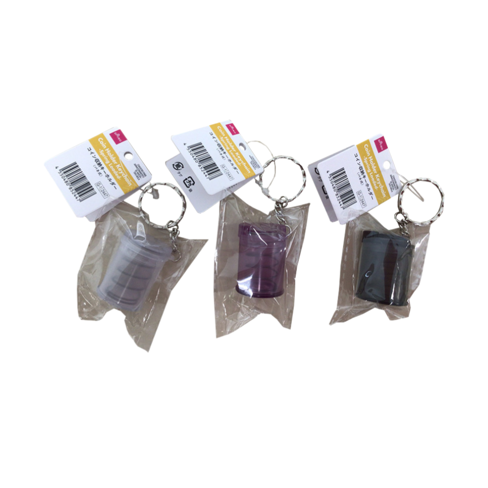 Coin Holder Keychain Spring Loaded