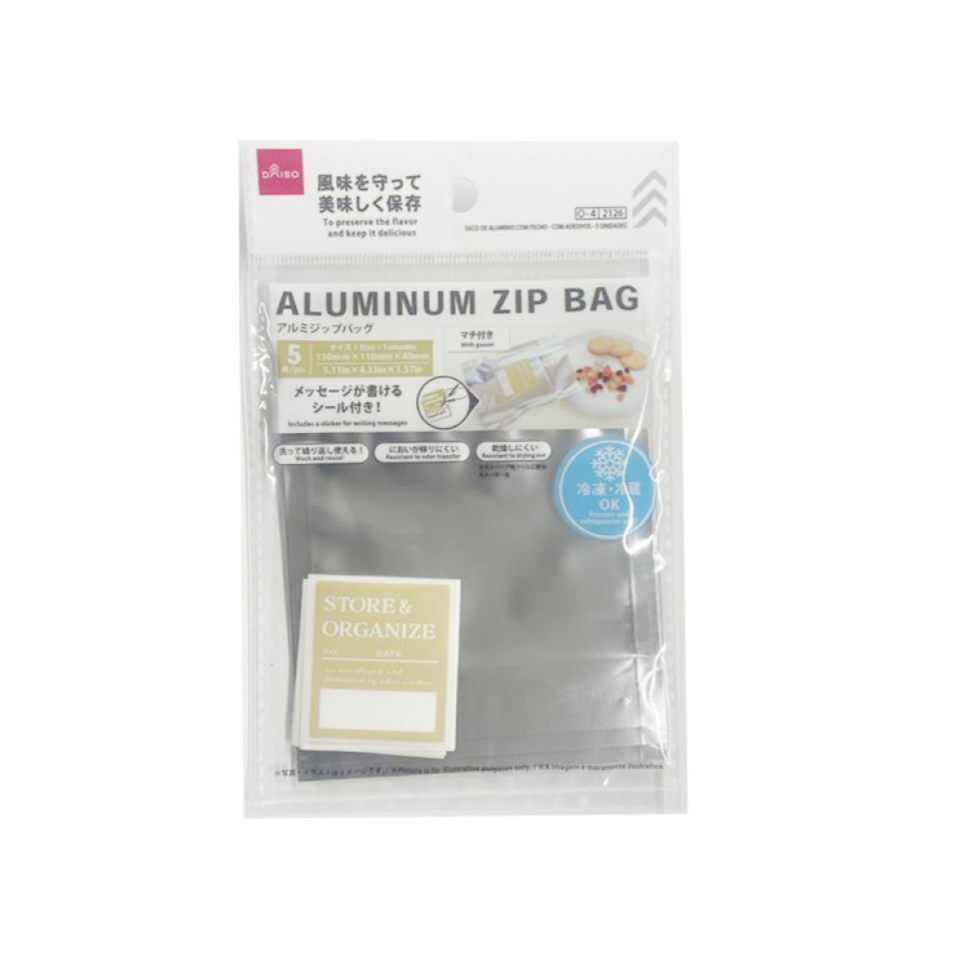Aluminum Zip Bag with Stickers