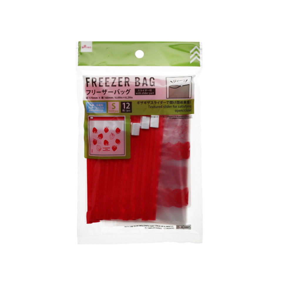 Slider Freezer Bag Strawberry Pattern 17cm x 16cm