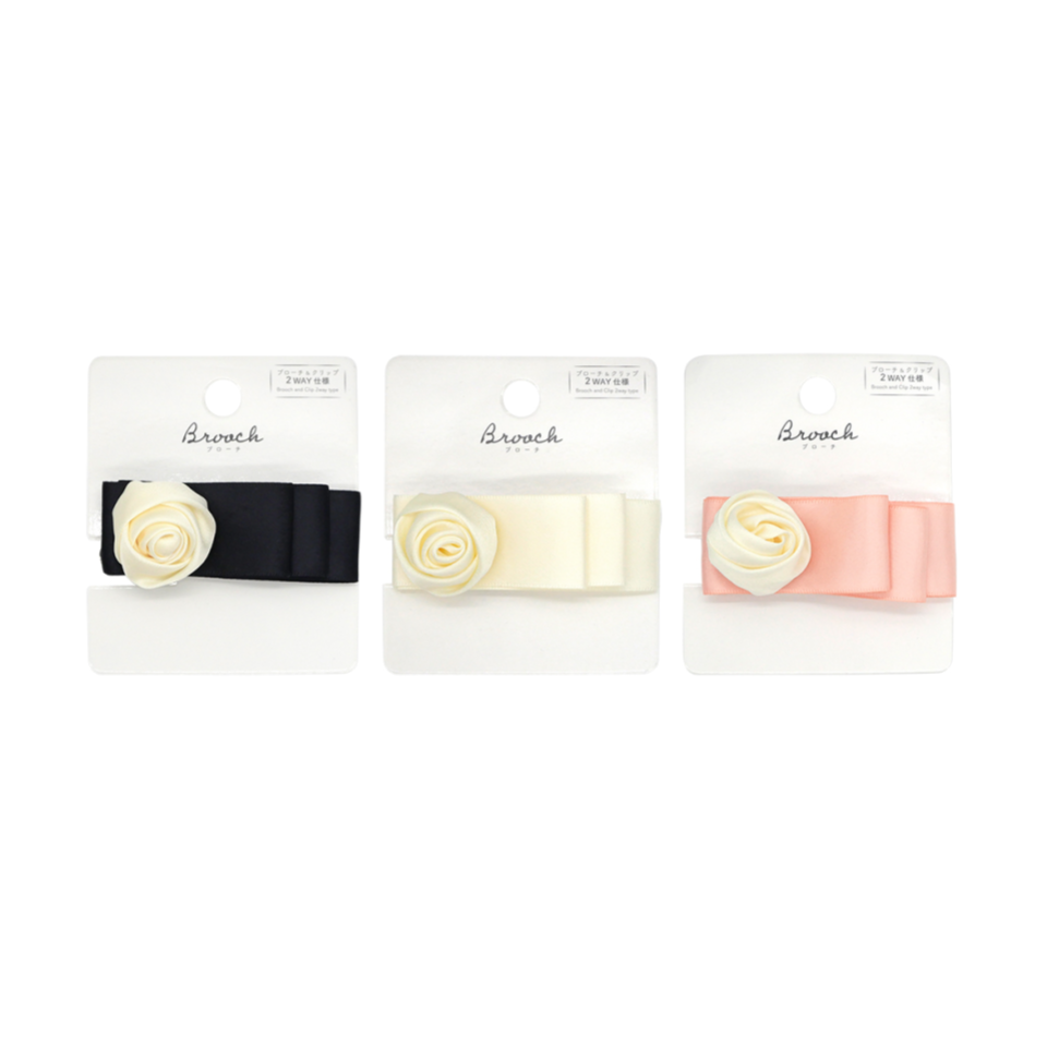 Brooch Satin Rose Ribbon