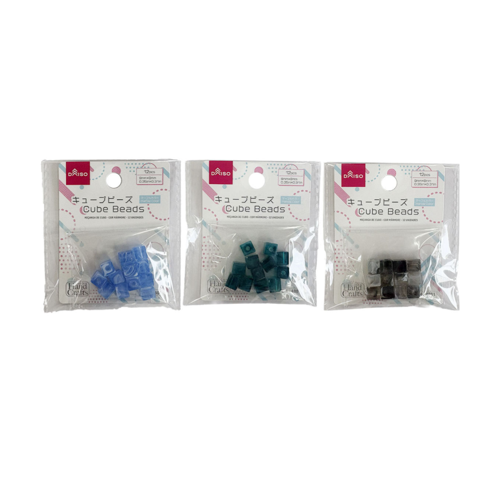 Cube Beads Marble Color 12pcs