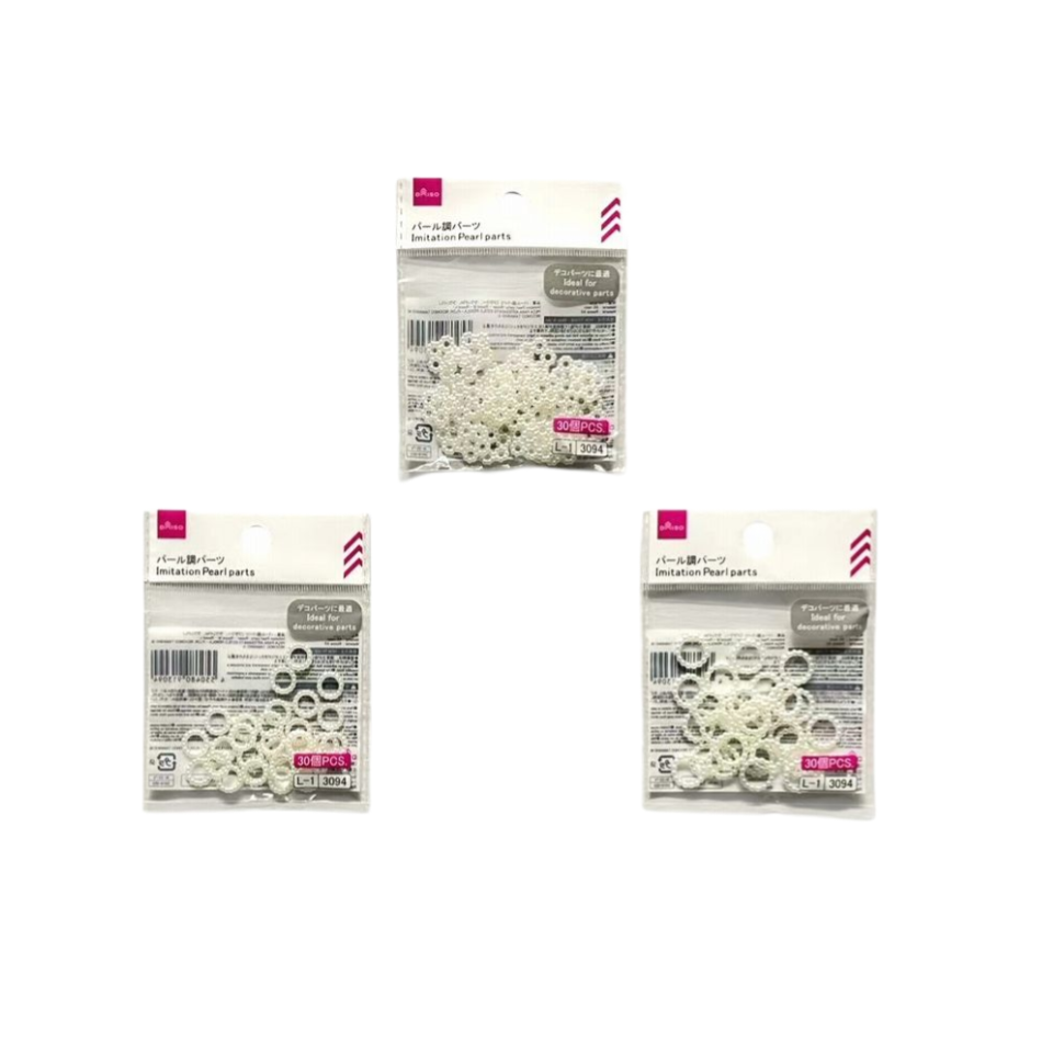 Imitation Pearl Parts Flower Round M/L