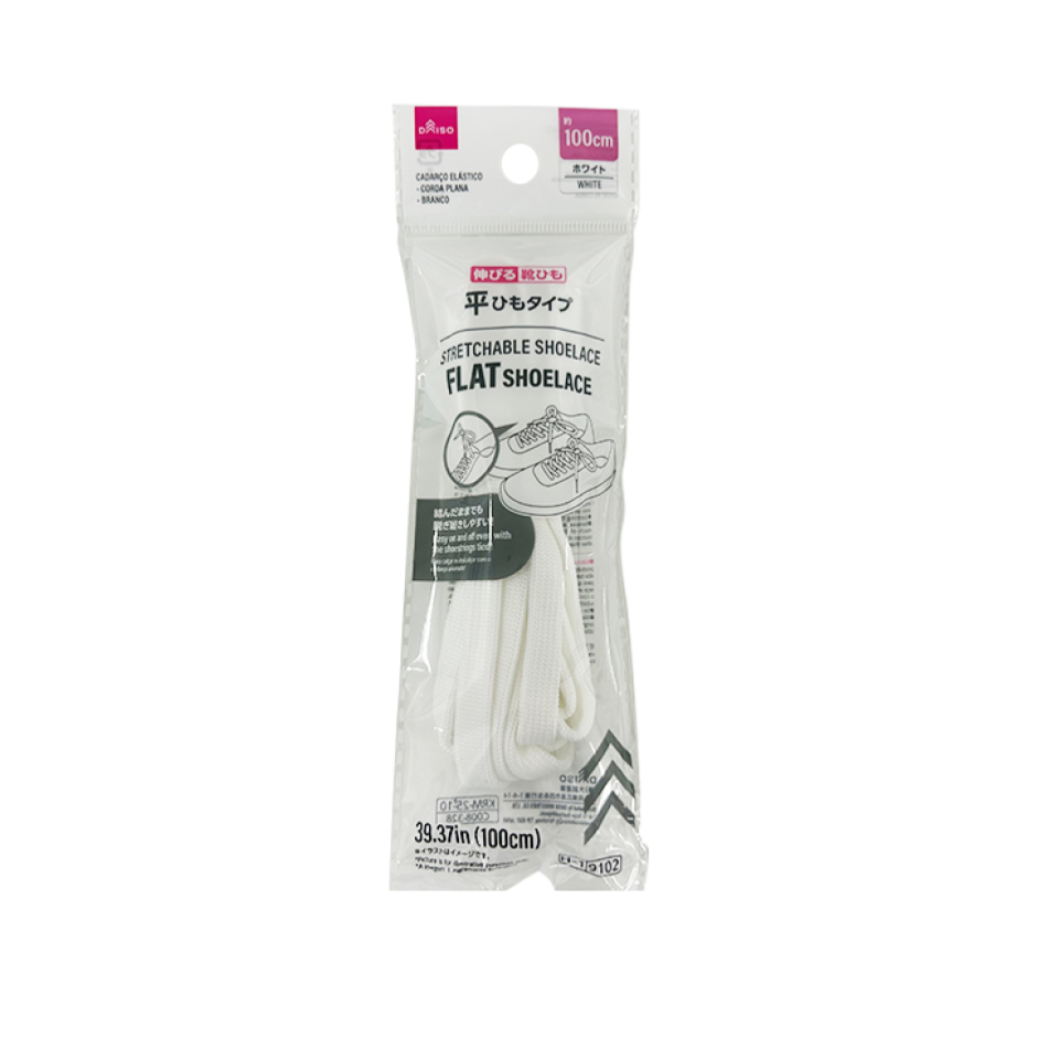 Stretchable Shoelace Flat White 100cm
