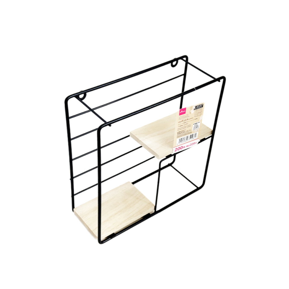 Iron Wall Interior Wood Shelf Square
