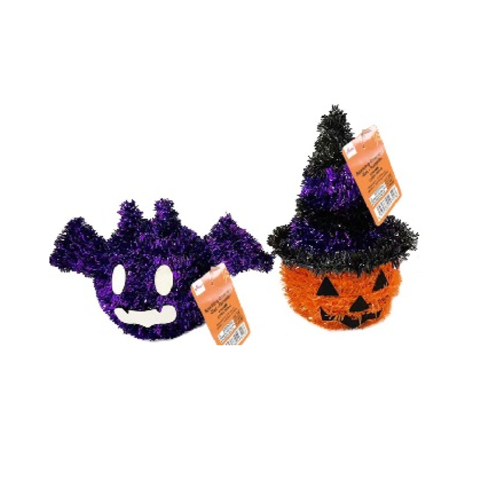 Sparkling Halloween Ornament Bat/Pumpkin