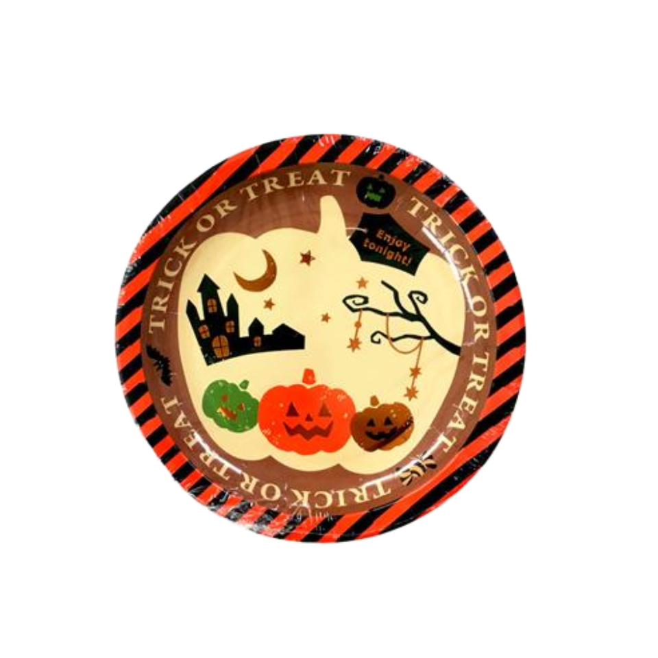 Halloween Paper pPates with Gold Leaf 7.09in Friends