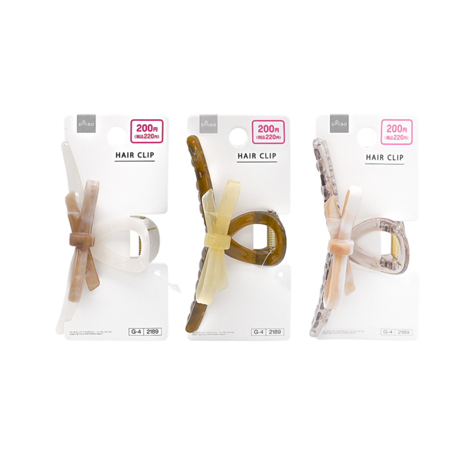 Claw Clip Cross Line Marble Ribbon