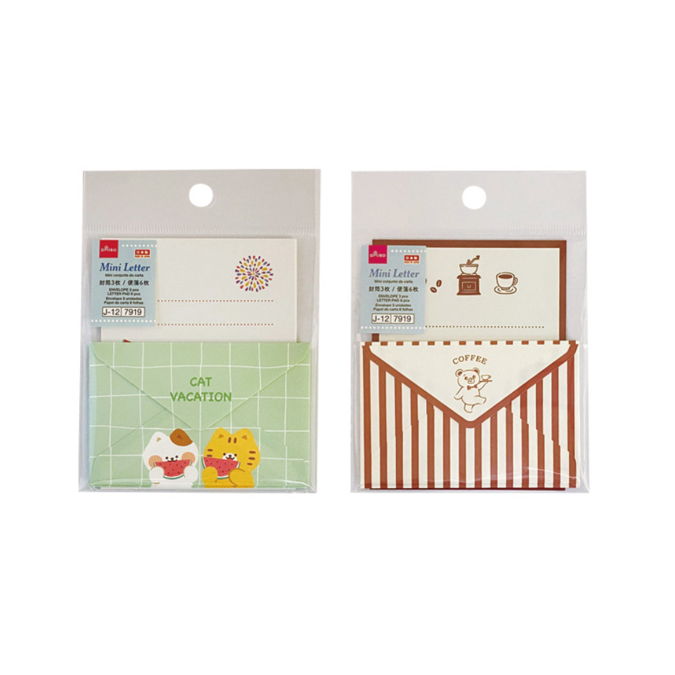 Mini Letter Pad and Envelope Set Summer Design Animal Print