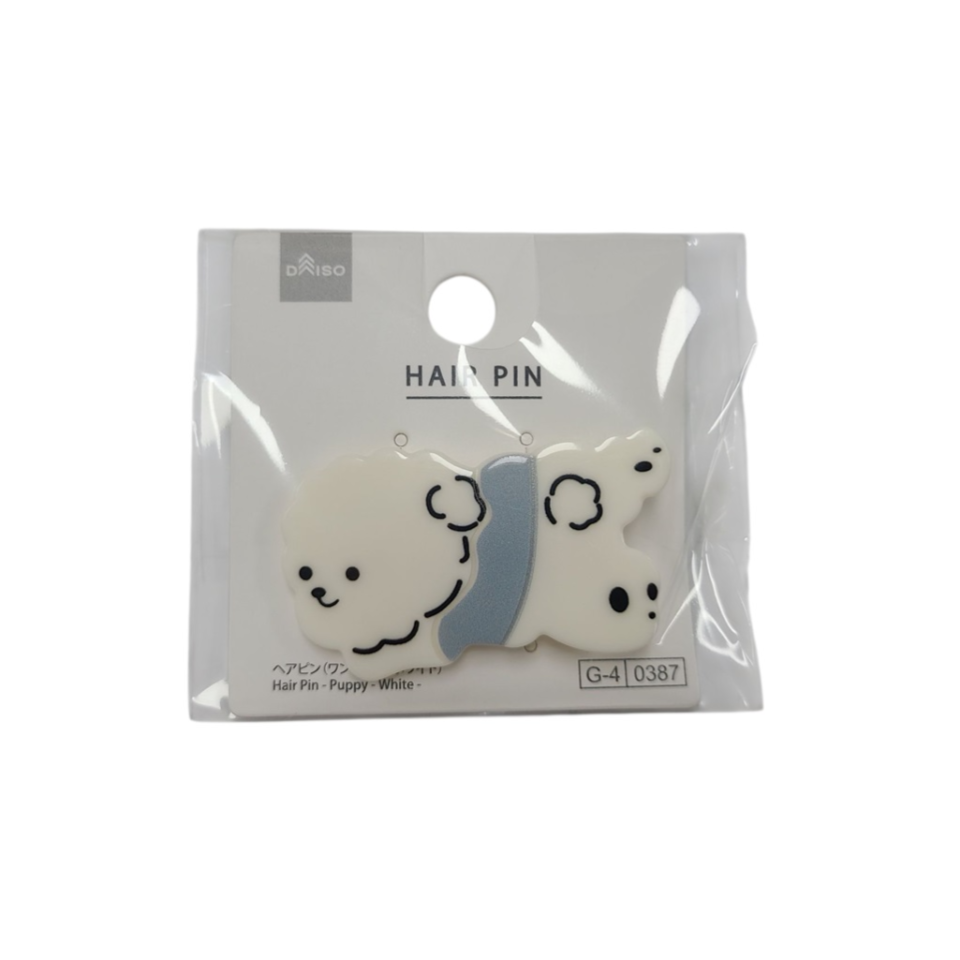 Hair Pin Puppy White