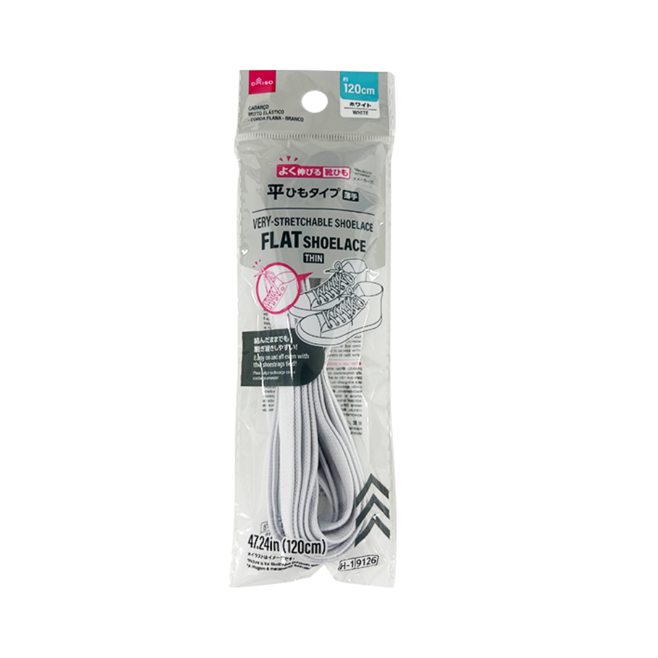 Very Stretchable Shoelace Flat Shoelace White