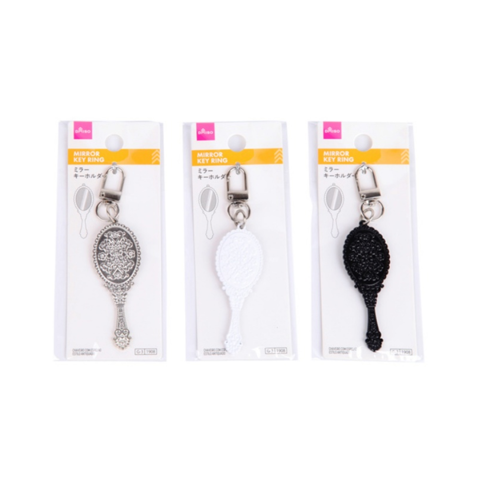 Antique Design Metal Mirror Key Ring