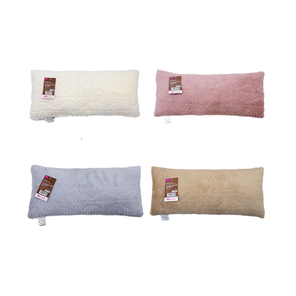 Rectangular Cushion Leaf Pattern Eco Fur