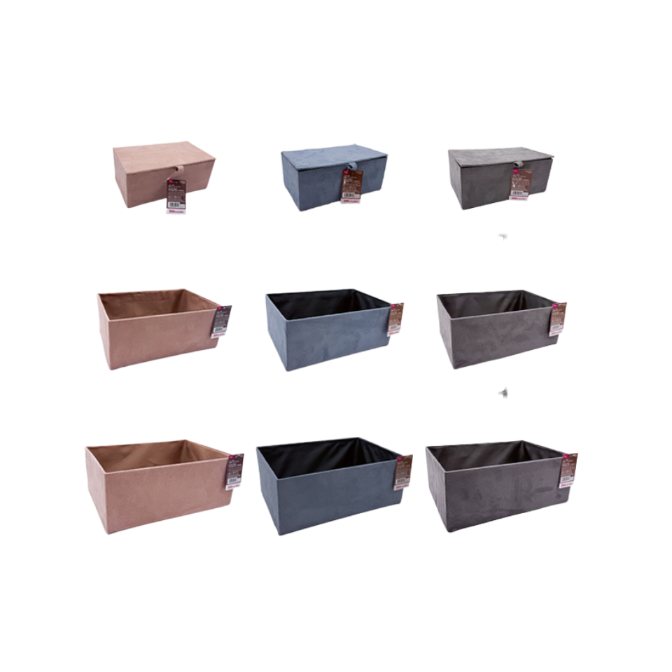 Suede Style Storage Box Assorted Sizes