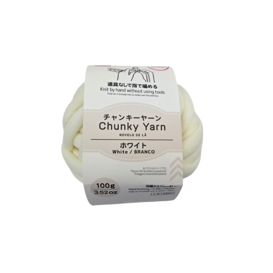 Chunky Yarn Thin Type White